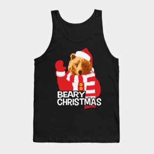 Beary Christmas Funny Santa Claus Bear Tank Top